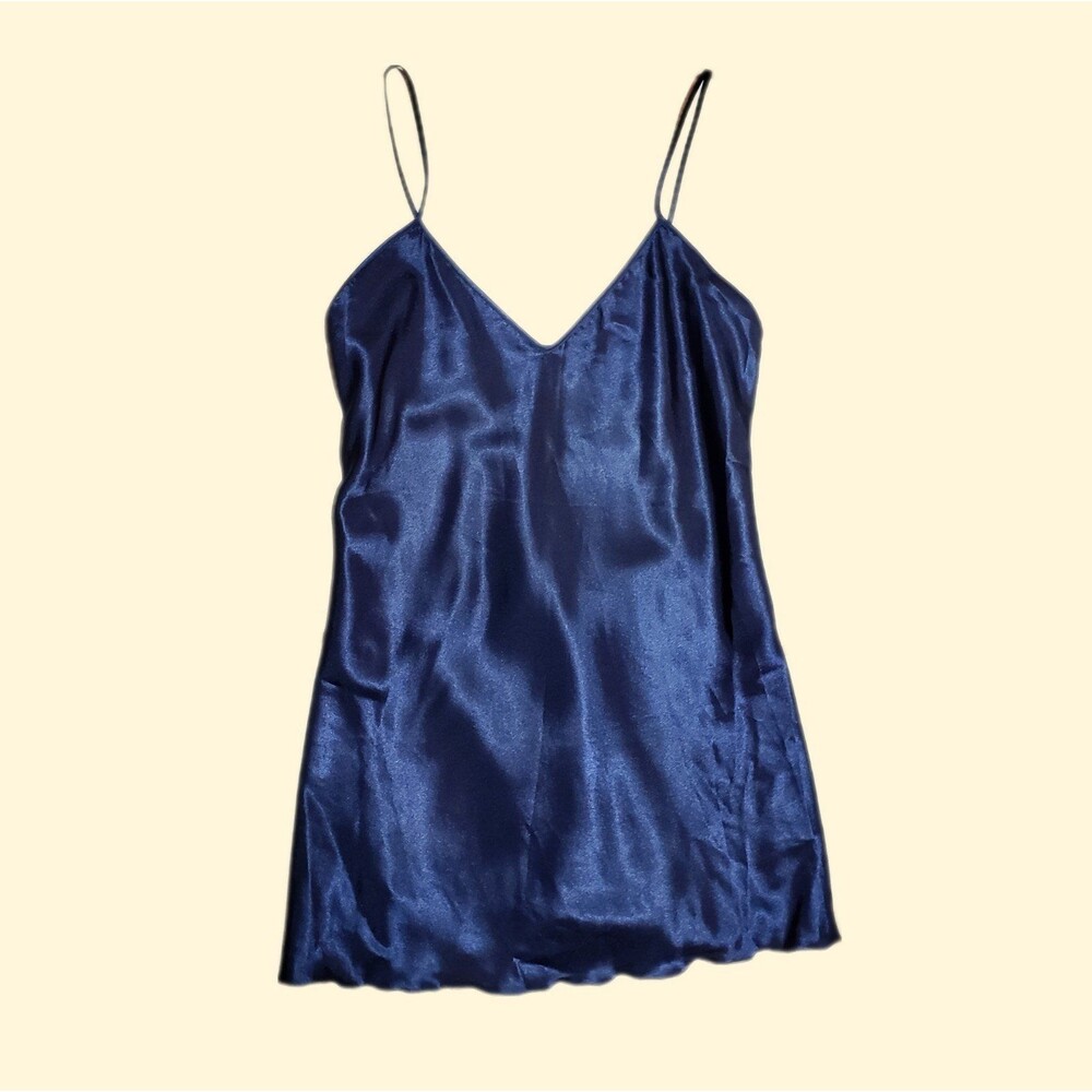 Vintage Grunge Whimsigoth Navy Slip Mini Dress